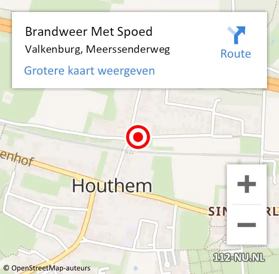 Locatie op kaart van de 112 melding: Brandweer Met Spoed Naar Valkenburg, Meerssenderweg op 29 april 2019 10:31