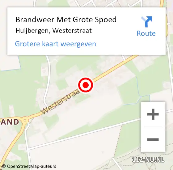 Locatie op kaart van de 112 melding: Brandweer Met Grote Spoed Naar Huijbergen, Westerstraat op 29 april 2019 10:54