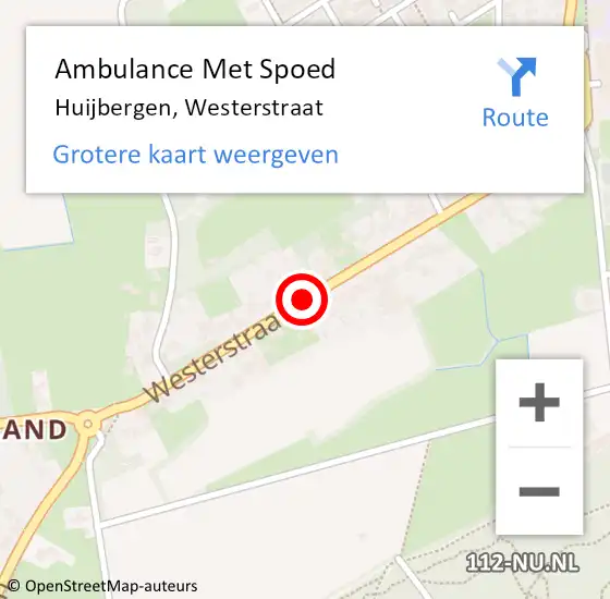 Locatie op kaart van de 112 melding: Ambulance Met Spoed Naar Huijbergen, Westerstraat op 29 april 2019 10:55