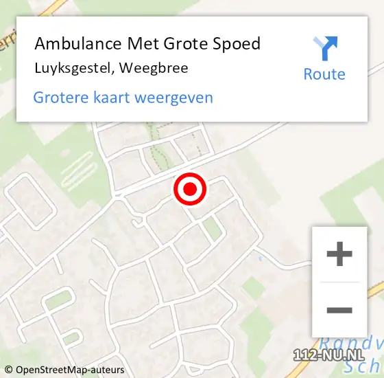 Locatie op kaart van de 112 melding: Ambulance Met Grote Spoed Naar Luyksgestel, Weegbree op 29 april 2019 11:03