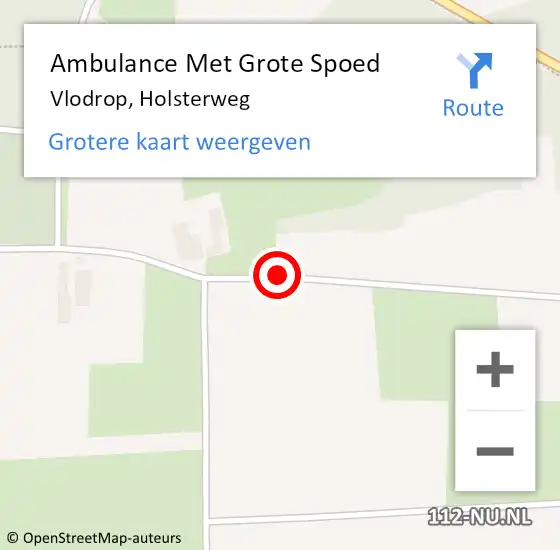 Locatie op kaart van de 112 melding: Ambulance Met Grote Spoed Naar Vlodrop, Holsterweg op 29 april 2019 11:07