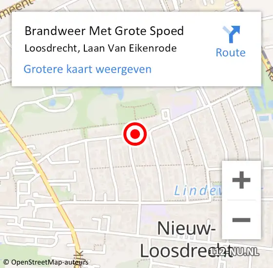 Locatie op kaart van de 112 melding: Brandweer Met Grote Spoed Naar Loosdrecht, Laan Van Eikenrode op 29 april 2019 12:56