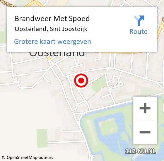 Locatie op kaart van de 112 melding: Brandweer Met Spoed Naar Oosterland, Sint Joostdijk op 29 april 2019 13:49