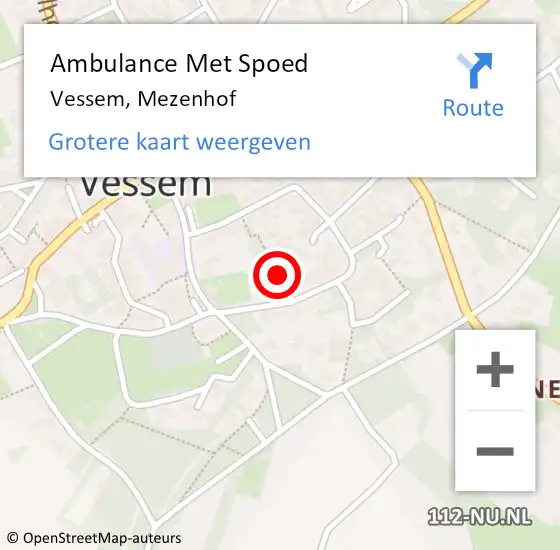 Locatie op kaart van de 112 melding: Ambulance Met Spoed Naar Vessem, Mezenhof op 29 april 2019 14:05
