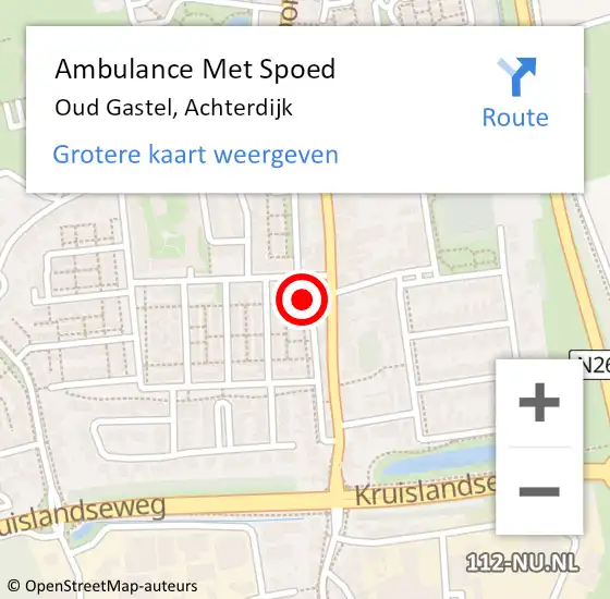 Locatie op kaart van de 112 melding: Ambulance Met Spoed Naar Oud Gastel, Achterdijk op 29 april 2019 14:17