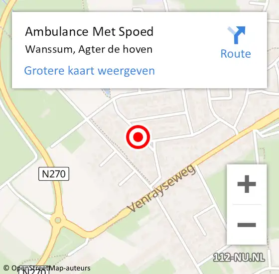 Locatie op kaart van de 112 melding: Ambulance Met Spoed Naar Wanssum, Agter de hoven op 29 april 2019 15:27