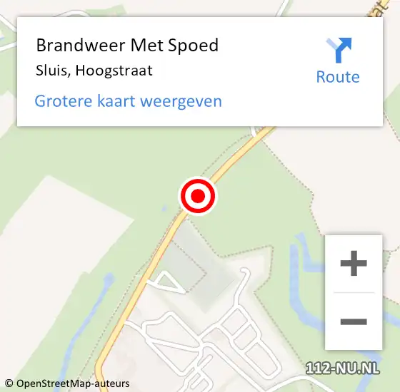 Locatie op kaart van de 112 melding: Brandweer Met Spoed Naar Sluis, Hoogstraat op 29 april 2019 16:17