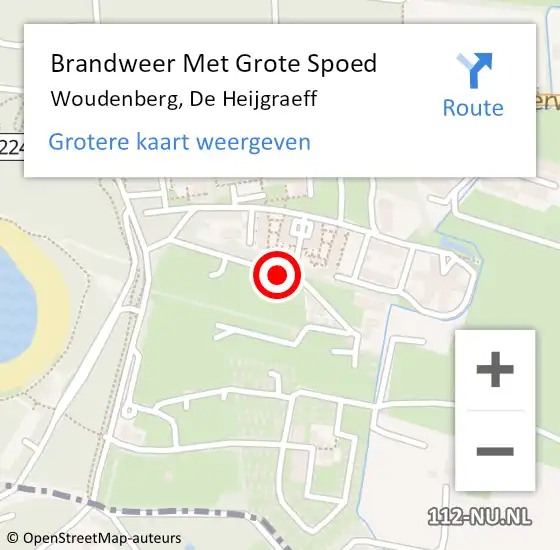 Locatie op kaart van de 112 melding: Brandweer Met Grote Spoed Naar Woudenberg, De Heijgraeff op 29 april 2019 16:41