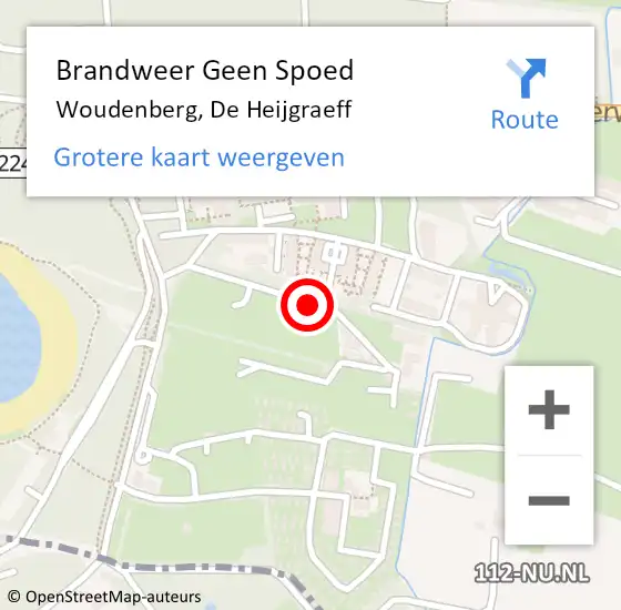 Locatie op kaart van de 112 melding: Brandweer Geen Spoed Naar Woudenberg, De Heijgraeff op 29 april 2019 16:44
