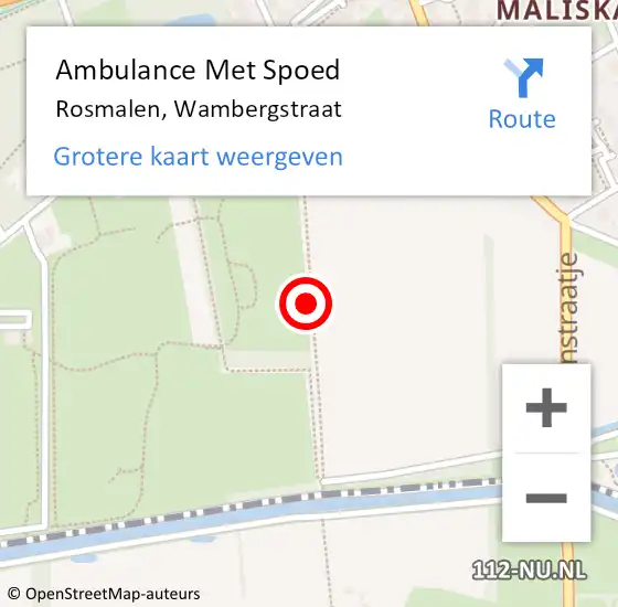 Locatie op kaart van de 112 melding: Ambulance Met Spoed Naar Rosmalen, Wambergstraat op 30 april 2019 00:30