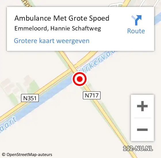 Locatie op kaart van de 112 melding: Ambulance Met Grote Spoed Naar Emmeloord, Hannie Schaftweg op 30 april 2019 07:52
