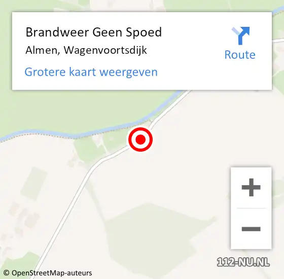 Locatie op kaart van de 112 melding: Brandweer Geen Spoed Naar Almen, Wagenvoortsdijk op 30 april 2019 08:24