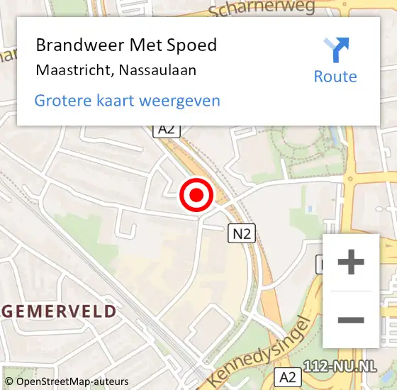 Locatie op kaart van de 112 melding: Brandweer Met Spoed Naar Maastricht, Nassaulaan op 30 april 2019 08:34