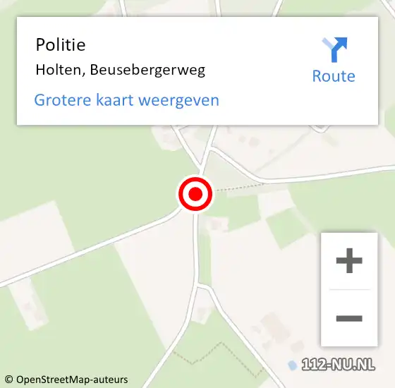 Locatie op kaart van de 112 melding: Politie Holten, Beusebergerweg op 30 april 2019 09:36