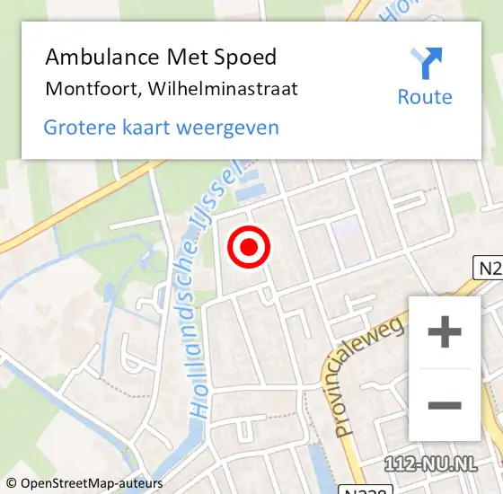 Locatie op kaart van de 112 melding: Ambulance Met Spoed Naar Montfoort, Wilhelminastraat op 31 maart 2014 05:11