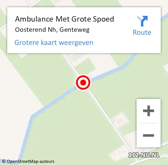 Locatie op kaart van de 112 melding: Ambulance Met Grote Spoed Naar Oosterend Nh, Genteweg op 30 april 2019 11:55