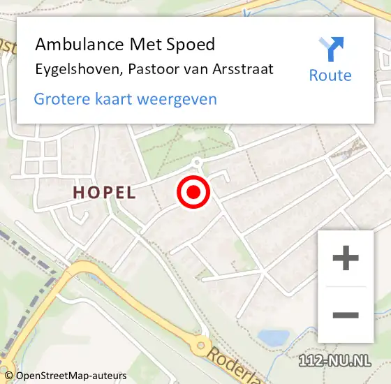 Locatie op kaart van de 112 melding: Ambulance Met Spoed Naar Eygelshoven, Pastoor van Arsstraat op 31 maart 2014 05:26