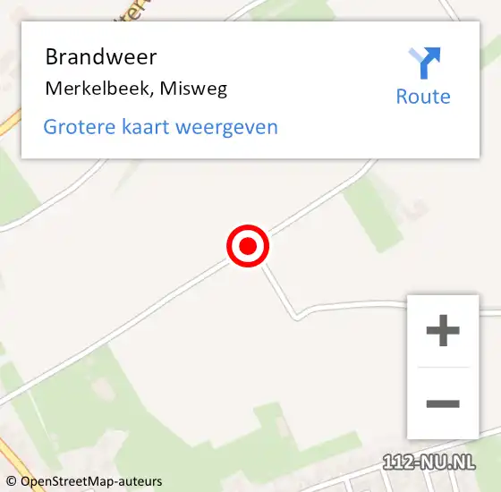 Locatie op kaart van de 112 melding: Brandweer Merkelbeek, Misweg op 31 maart 2014 05:31