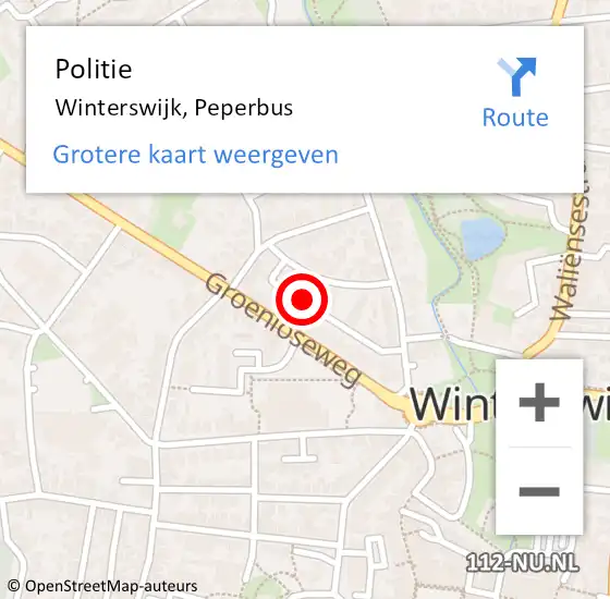 Locatie op kaart van de 112 melding: Politie Winterswijk, Peperbus op 30 april 2019 15:02