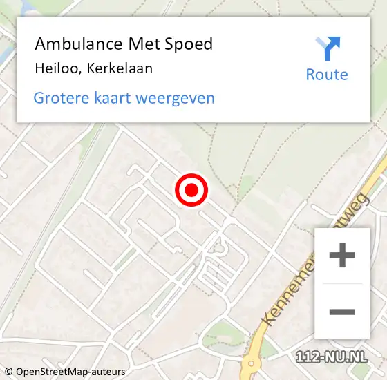 Locatie op kaart van de 112 melding: Ambulance Met Spoed Naar Heiloo, Kerkelaan op 30 april 2019 17:32