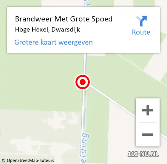 Locatie op kaart van de 112 melding: Brandweer Met Grote Spoed Naar Hoge Hexel, Dwarsdijk op 27 september 2013 08:24