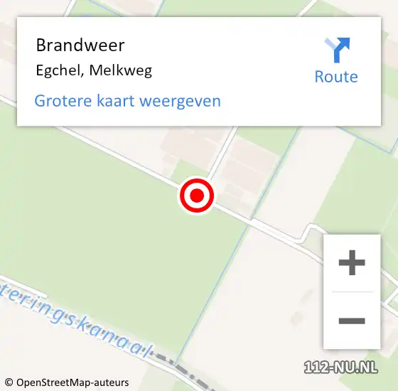 Locatie op kaart van de 112 melding: Brandweer Egchel, Melkweg op 30 april 2019 18:09