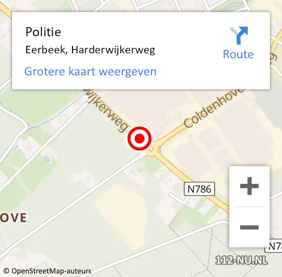 Locatie op kaart van de 112 melding: Politie Eerbeek, Harderwijkerweg op 30 april 2019 18:15