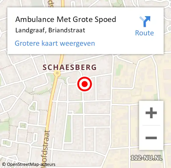 Locatie op kaart van de 112 melding: Ambulance Met Grote Spoed Naar Landgraaf, Briandstraat op 31 maart 2014 07:30