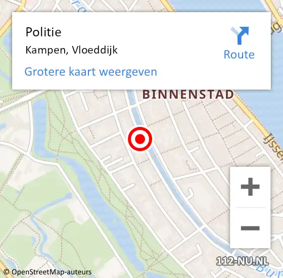 Locatie op kaart van de 112 melding: Politie Kampen, Vloeddijk op 30 april 2019 20:57