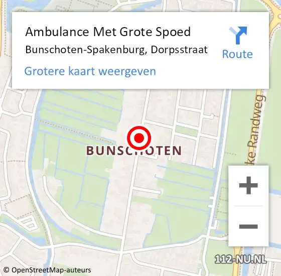 Locatie op kaart van de 112 melding: Ambulance Met Grote Spoed Naar Bunschoten-Spakenburg, Dorpsstraat op 30 april 2019 21:07