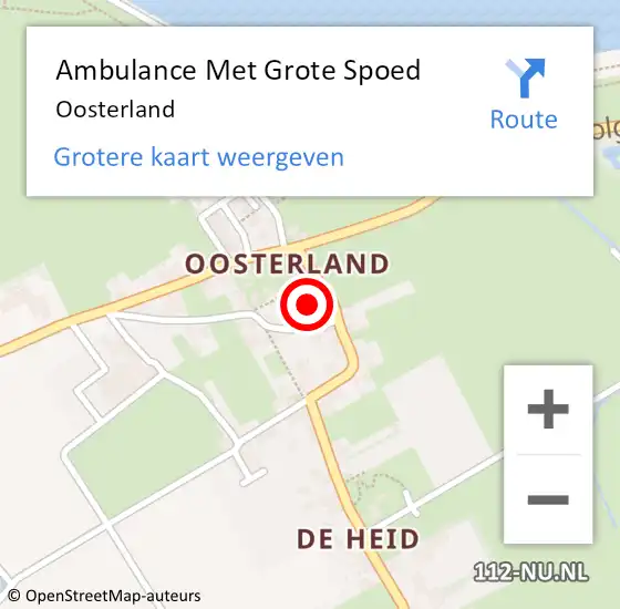 Locatie op kaart van de 112 melding: Ambulance Met Grote Spoed Naar Oosterland op 30 april 2019 21:27