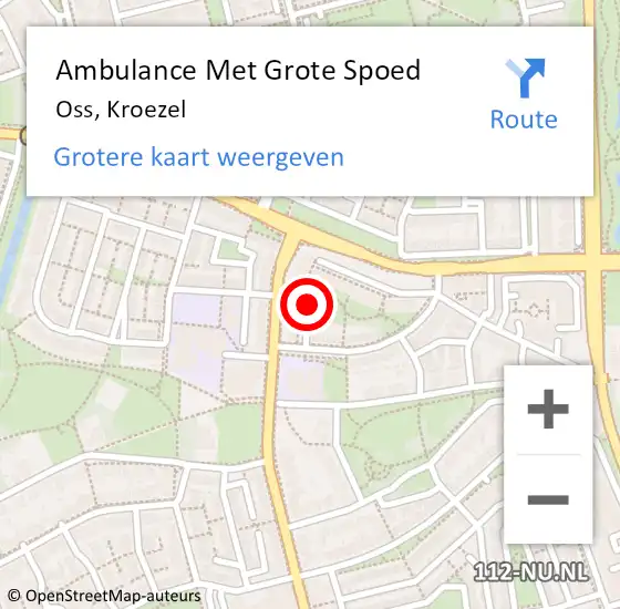 Locatie op kaart van de 112 melding: Ambulance Met Grote Spoed Naar Oss, Kroezel op 1 mei 2019 02:14