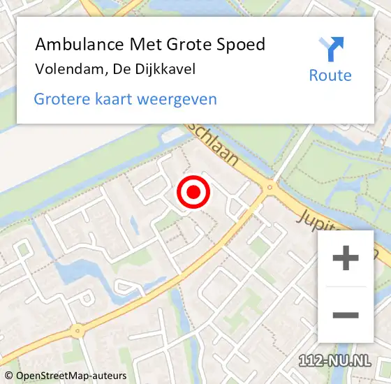 Locatie op kaart van de 112 melding: Ambulance Met Grote Spoed Naar Volendam, De Dijkkavel op 1 mei 2019 06:01