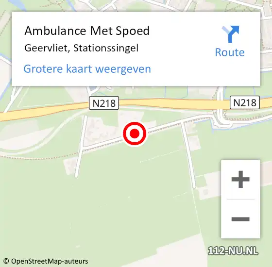 Locatie op kaart van de 112 melding: Ambulance Met Spoed Naar Geervliet, Stationssingel op 1 mei 2019 07:38