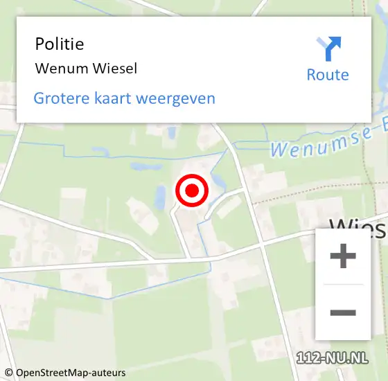 Locatie op kaart van de 112 melding: Politie Wenum Wiesel op 1 mei 2019 08:10