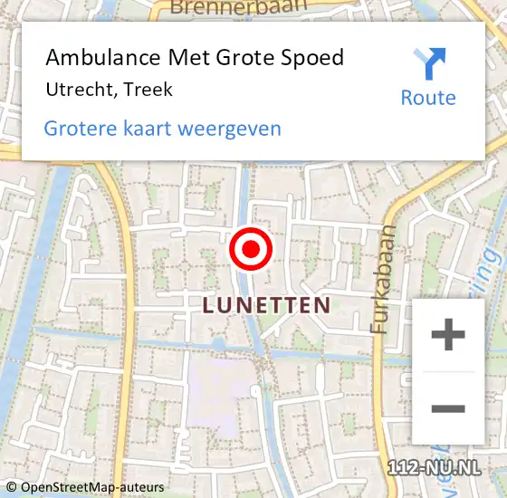 Locatie op kaart van de 112 melding: Ambulance Met Grote Spoed Naar Utrecht, Treek op 31 maart 2014 08:23