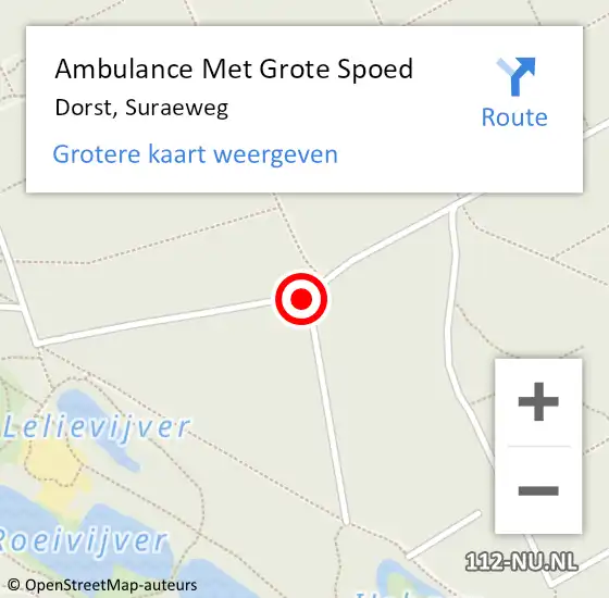 Locatie op kaart van de 112 melding: Ambulance Met Grote Spoed Naar Dorst, Suraeweg op 1 mei 2019 13:50