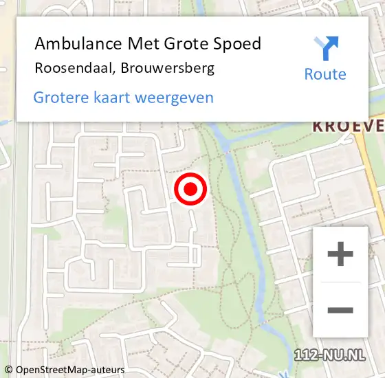 Locatie op kaart van de 112 melding: Ambulance Met Grote Spoed Naar Roosendaal, Brouwersberg op 1 mei 2019 17:12