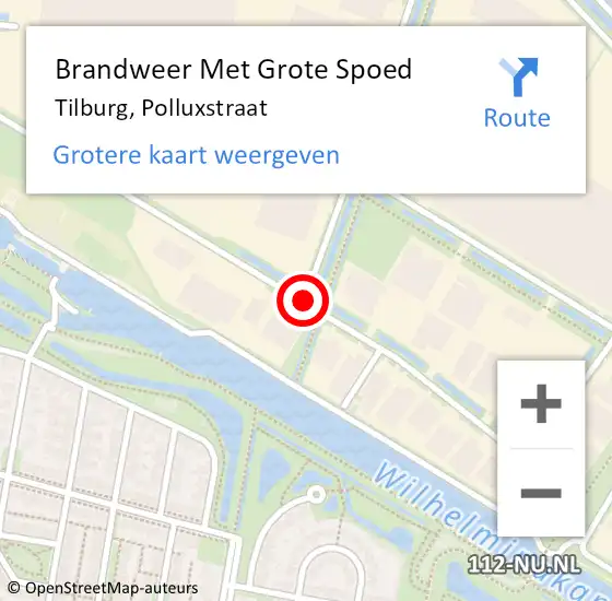 Locatie op kaart van de 112 melding: Brandweer Met Grote Spoed Naar Tilburg, Polluxstraat op 1 mei 2019 18:25