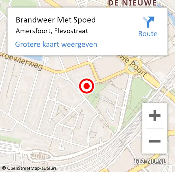 Locatie op kaart van de 112 melding: Brandweer Met Spoed Naar Amersfoort, Flevostraat op 1 mei 2019 18:31