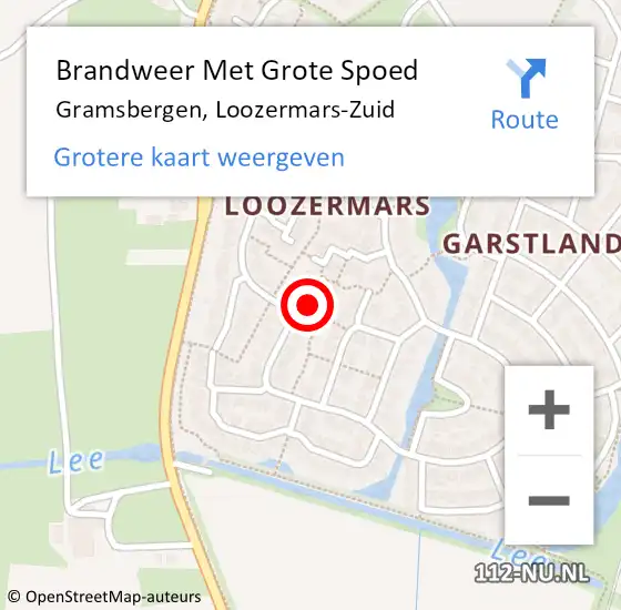 Locatie op kaart van de 112 melding: Brandweer Met Grote Spoed Naar Gramsbergen, Loozermars-Zuid op 1 mei 2019 20:13