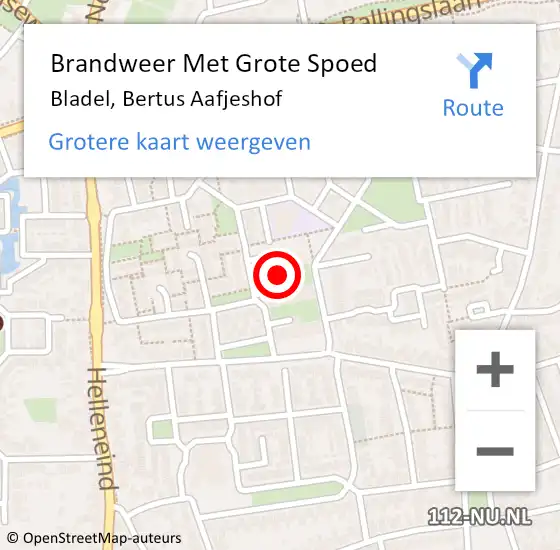 Locatie op kaart van de 112 melding: Brandweer Met Grote Spoed Naar Bladel, Bertus Aafjeshof op 1 mei 2019 20:29