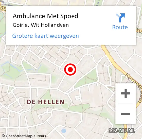 Locatie op kaart van de 112 melding: Ambulance Met Spoed Naar Goirle, Wit Hollandven op 1 mei 2019 22:49