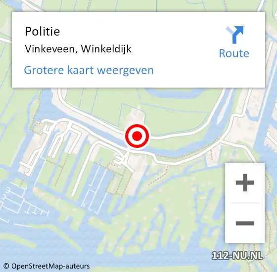 Locatie op kaart van de 112 melding: Politie Vinkeveen, Winkeldijk op 1 mei 2019 22:59