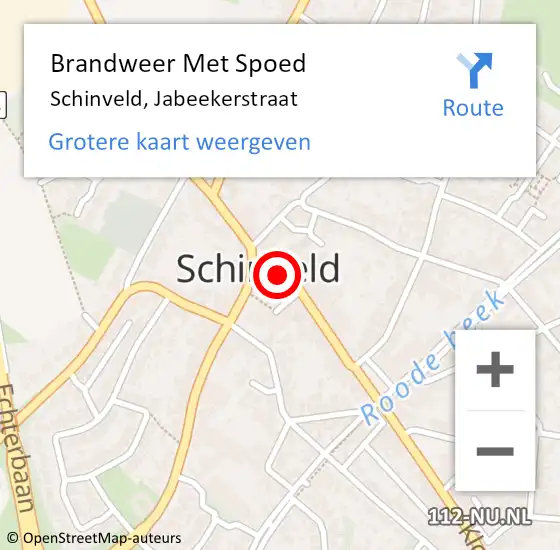 Locatie op kaart van de 112 melding: Brandweer Met Spoed Naar Schinveld, Jabeekerstraat op 2 mei 2019 03:13