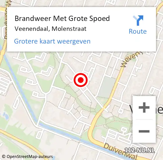 Locatie op kaart van de 112 melding: Brandweer Met Grote Spoed Naar Veenendaal, Molenstraat op 2 mei 2019 06:11