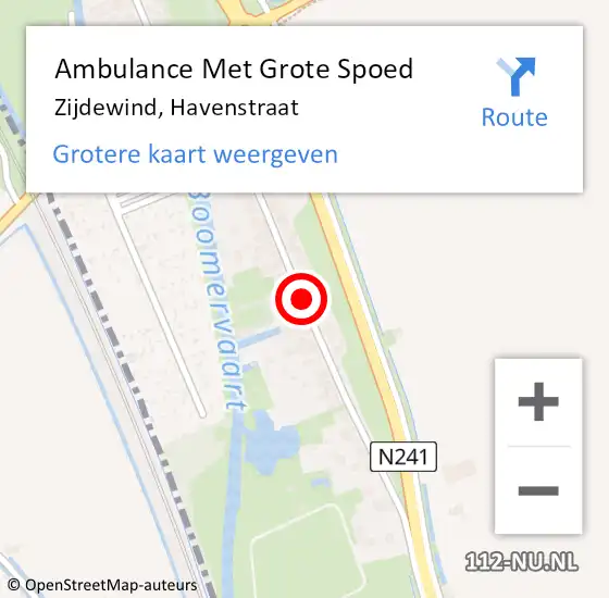 Locatie op kaart van de 112 melding: Ambulance Met Grote Spoed Naar Zijdewind, Havenstraat op 2 mei 2019 09:06