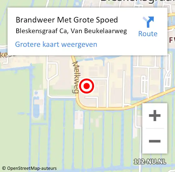 Locatie op kaart van de 112 melding: Brandweer Met Grote Spoed Naar Bleskensgraaf Ca, Van Beukelaarweg op 2 mei 2019 09:34