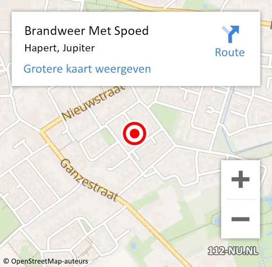 Locatie op kaart van de 112 melding: Brandweer Met Spoed Naar Hapert, Jupiter op 2 mei 2019 10:51