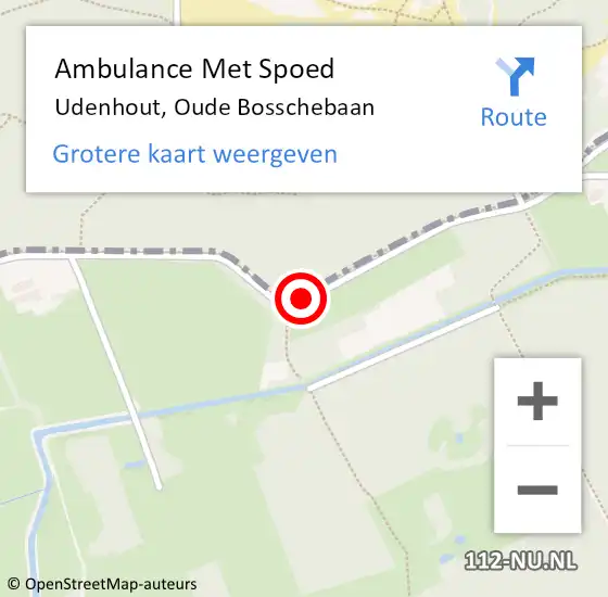 Locatie op kaart van de 112 melding: Ambulance Met Spoed Naar Udenhout, Oude Bosschebaan op 2 mei 2019 11:13